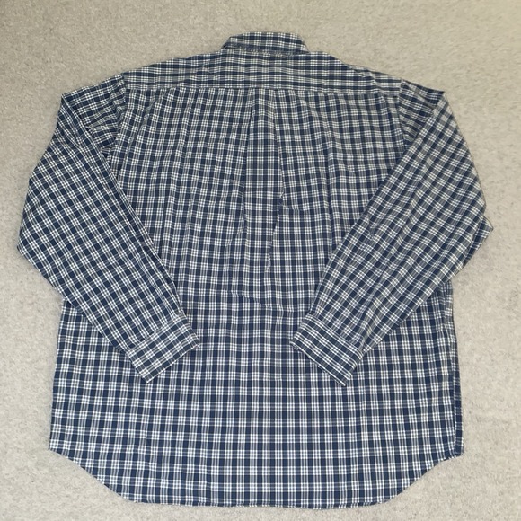 Eddie Bauer Men's L Button Down Shirt‎ Blue White Plaid Long Sleeve 100% Cotton - Picture 9 of 13